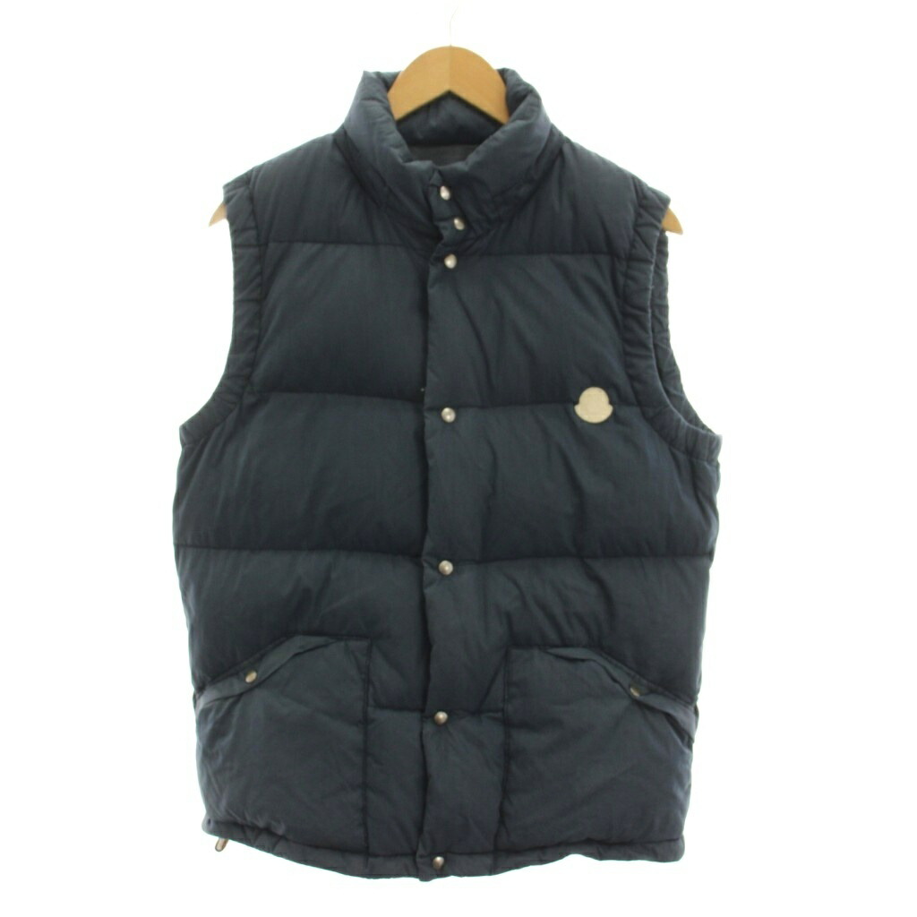 【中古】モンクレール MONCLER IDE GILET ダウンベスト ジップアップ 2 紺 ネイビー 54058 /YM メンズ 【ベクトル 古着】 260525|ブランド古着ベクトルプレミアム店