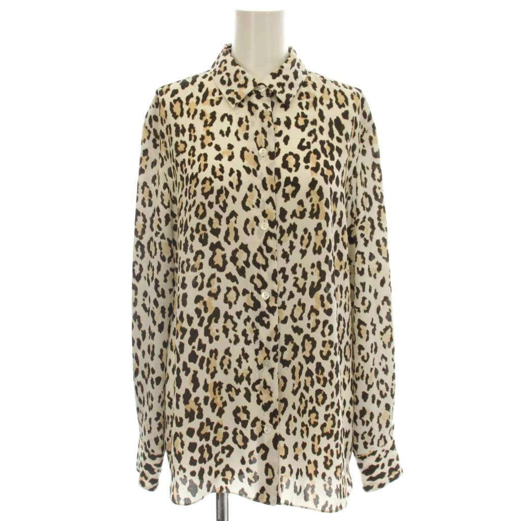 【中古】行動論理 Theory 23SS CLASSIC LEOPARD os BLOUSE レオパード ヒョウ柄 ティーシャツ トップ 長袖 S 茶 白いこと 01-3108207-140-902 /☆G レディース 【ベクター 古着】 260527