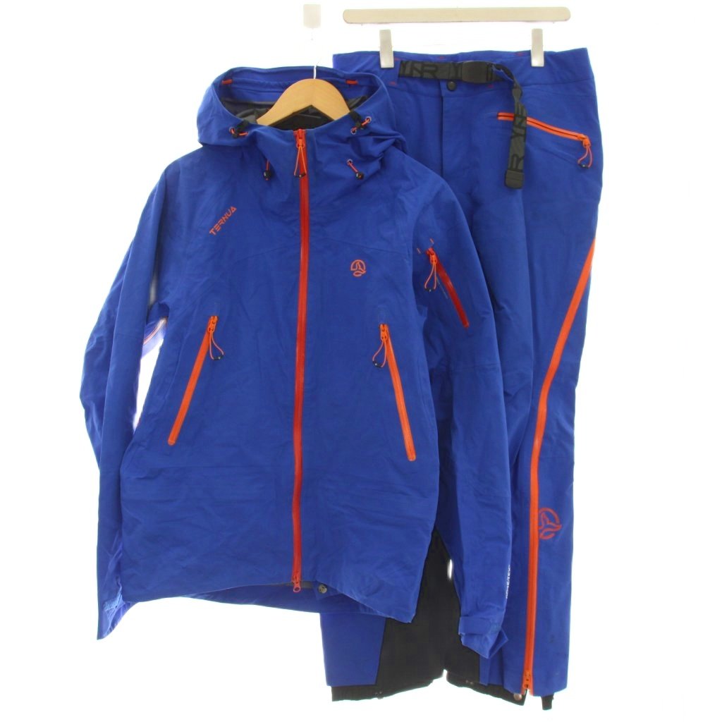 【中古】TERNUA テルヌア セットアップ マウンテンパーカー ナイロンジャケット パンツ GORE-TEX S 青 ブルー /☆G メンズ 【ベクトル 古着】 260529|ブランド古着ベクトルプレミアム店