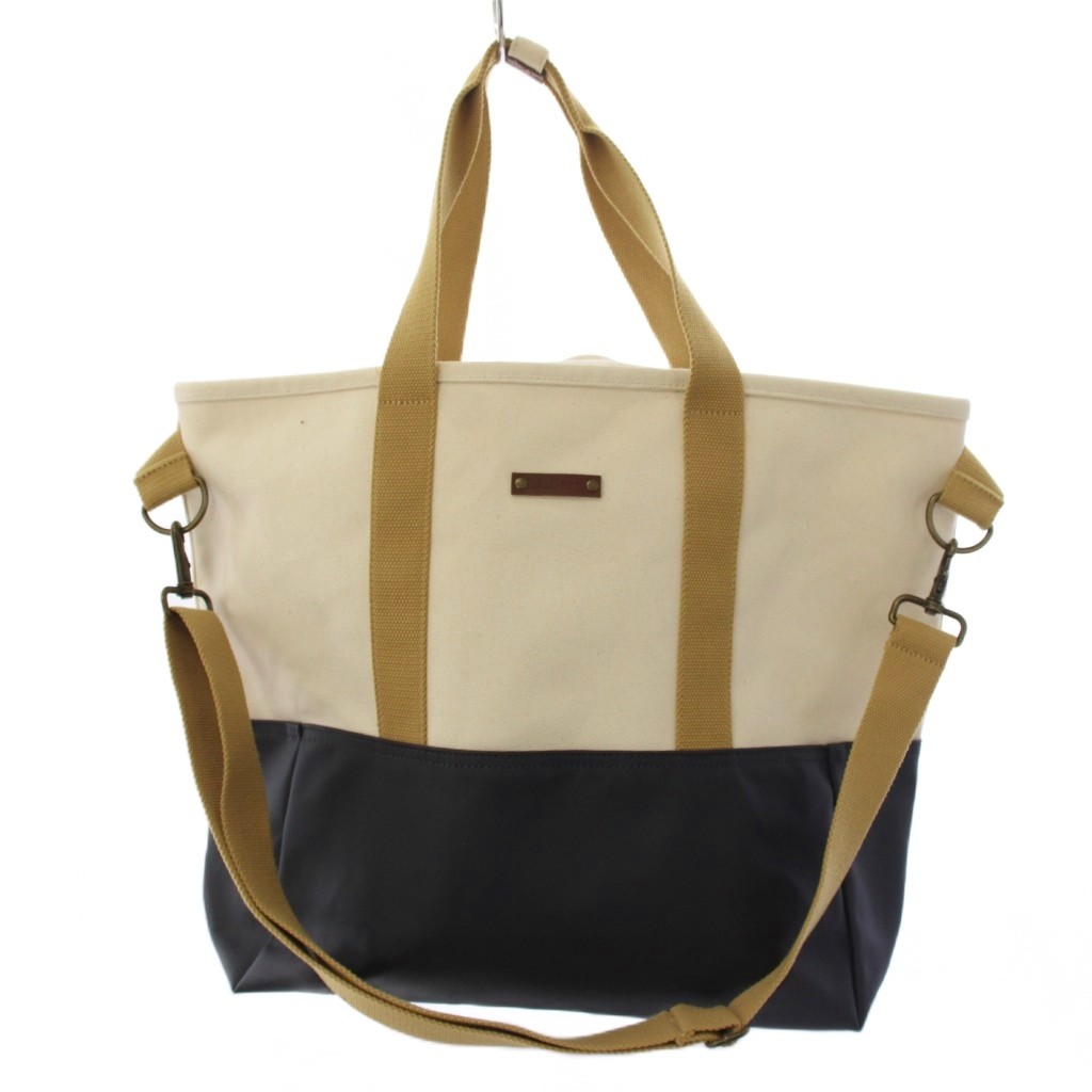 【中古】エルエルビーン L.L.BEAN ノーイースター・トートバッグ ショルダーバッグ 2WAY 紺 白 ベージュ /BM レディース 【ベクター 古着】 260528