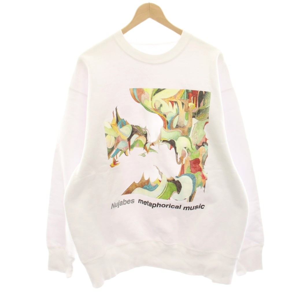 【中古】イェンタウンマーケット YEN TOWN MARKET Nujabes Metaphorical Music 汗水 調教師 長袖 L 白 白いこと /HN メンズ 【ベクター 古着】 260528
