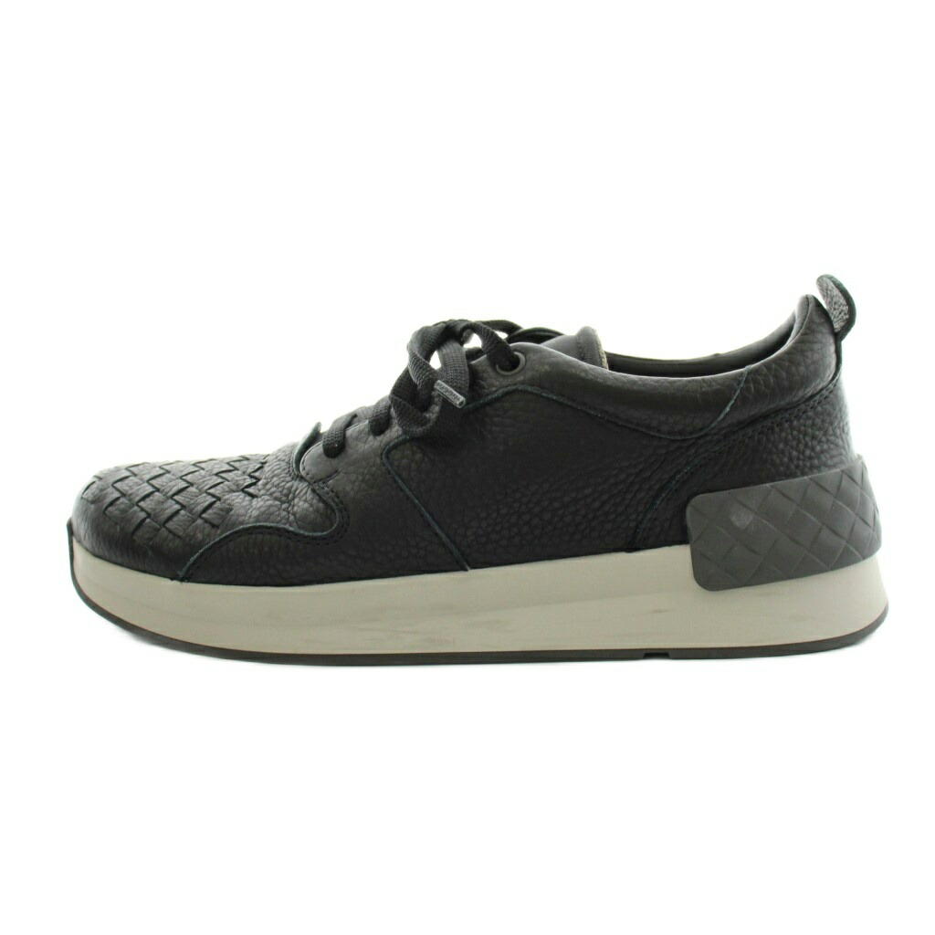 【中古】ボッテガヴェネタ BOTTEGA VENETA イントレチャート スニーカー シューズ なめし革 40 黒 黒いこと 475154 /AN47 メンズ 【ベクター 古着】 260603