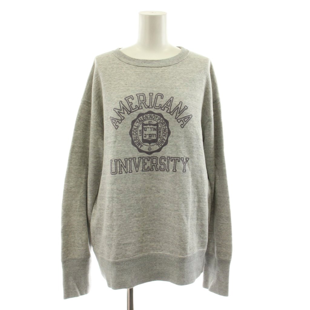 【中古】アパルトモン ドゥーズィエムクラス L\u0027Appartement DEUXIEME CLASSE MADE BY Americana College C/N Sweat汗水 調教師 長袖 ロゴタイプ 刷り上げる 薄墨色 /KU レディース 【ベクター 古着】 260601