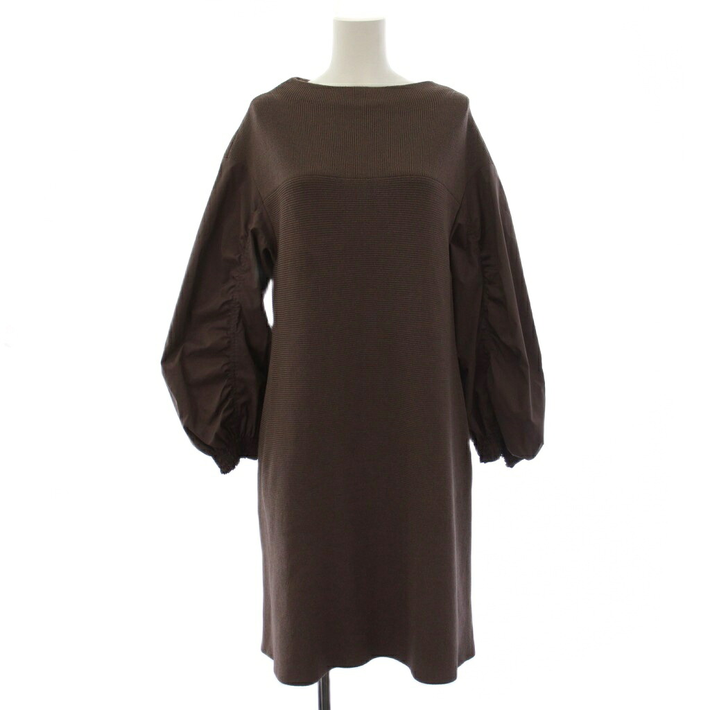 【中古】エポカ EPOCA 18AW ニット ワンピース 長袖 ひざ丈 40 茶 M5J04-813-37 /BM レディース 【ベクトル 古着】 260528|ブランド古着ベクトルプレミアム店