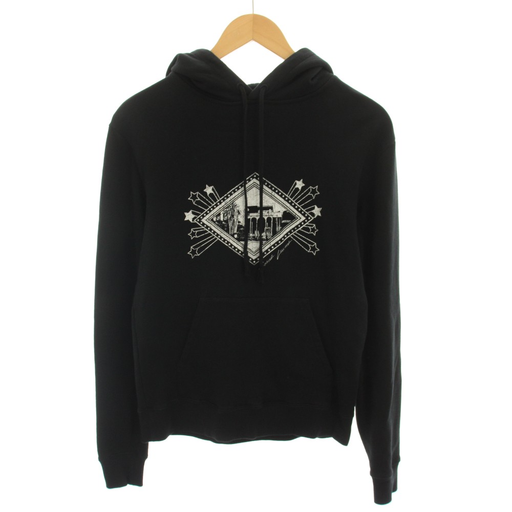 【中古】サンローラン 光の都市 SAINT LAURENT PARIS ジャルダンマジョレルフーディー ティーシャツパーカー 長袖 刷り上げる XS 黒 黒いこと 白 白いこと 605507 /YT メンズ 【ベクター 古着】 260601