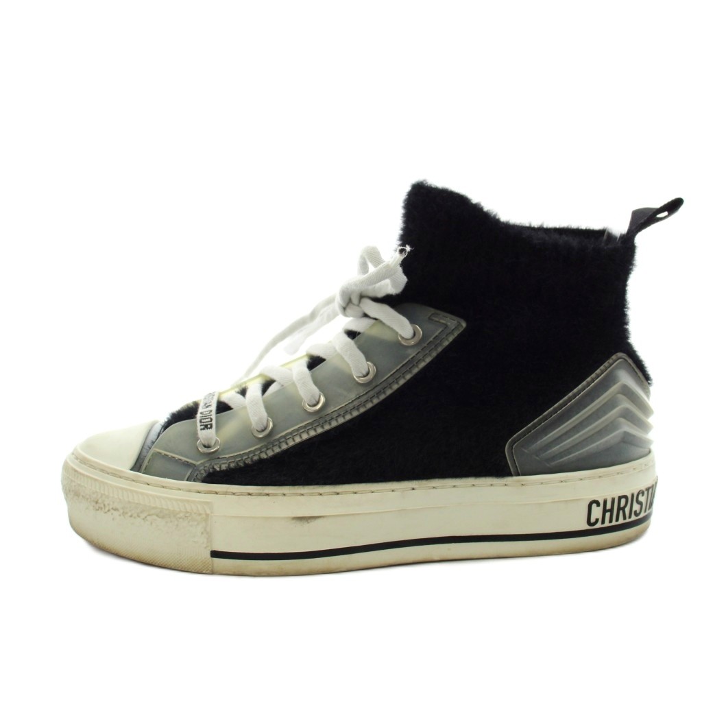 【中古】ディオール Christian Dior WALK’N’DIOR 布切れ ご機嫌とり捨てる スニーカー シューズ 35.5 黒 黒いこと /AN62 レディース 【ベクター 古着】 260604