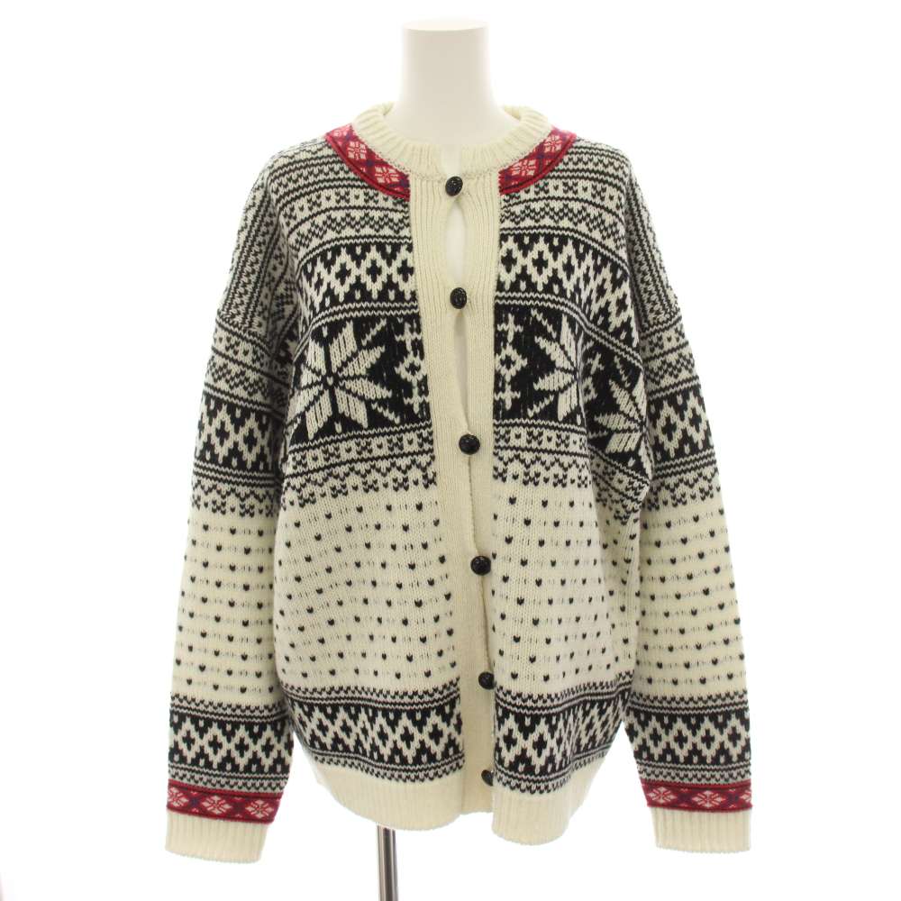 【中古】シンゾーン Shinzone ノルウェーニットカーディガン NORWAY KNIT CARDIGAN クルーネック 長袖 ノルディック柄 FO 白 ホワイト 黒 ブラック 25AMSNI05 /YT レディース 【ベクトル 古着】 260608|ブランド古着ベクトルプレミアム店