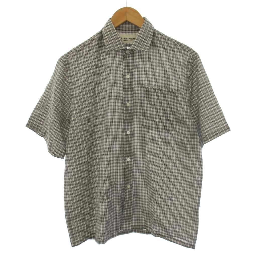【中古】シンゾーン Shinzone 26SS DOBBY CHECKED HALF SLEEVE SHIRT シャツ ブラウス 半袖 チェック柄 F0 グレー 26MMSBL10 /BM レディース 【ベクトル 古着】 260610｜ブランド古着ベクトルプレミアム店