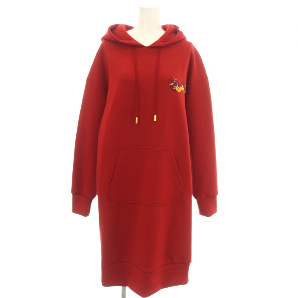 【中古】未使用品 ヴィヴィアンタム VIVIENNE TAM スウェット パーカー ワンピース ドラゴン刺繍 ロング 長袖 38 赤 レッド 12275961 /☆G レディース 【ベクトル 古着】 260610｜ブランド古着ベクトルプレミアム店 14,839円