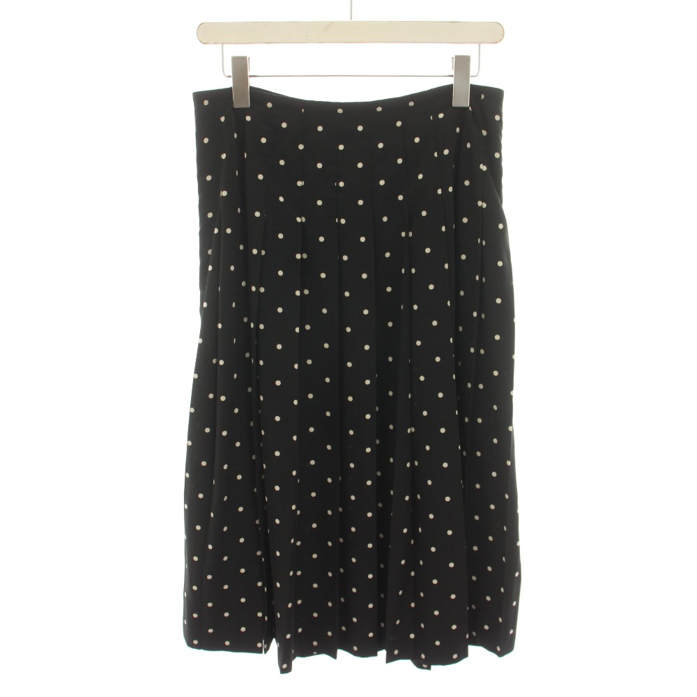 【中古】トリココムデギャルソン tricot COMME des GARCONS AD2019 サイドラインドットプリーツスカート ロング M 黒 ブラック 白 ホワイト TE-S006 /YT レディース 【ベクトル 古着】 260616｜ブランド古着ベクトルプレミアム店