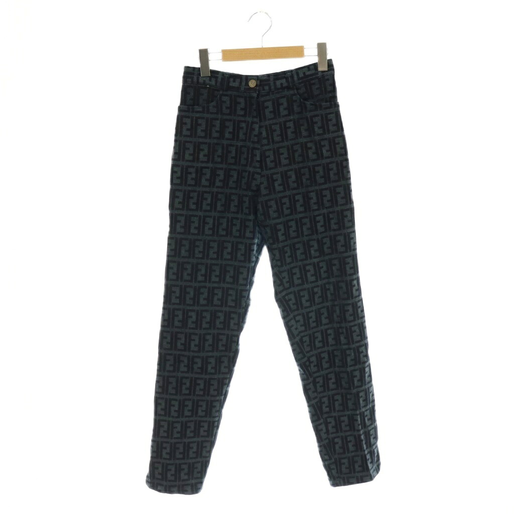【中古】フェンディ FENDI ロゴ パンツ テーパード 紺 スモークブルー /HS ■MA レディース 【ベクトル 古着】 260623｜ブランド古着ベクトルプレミアム店