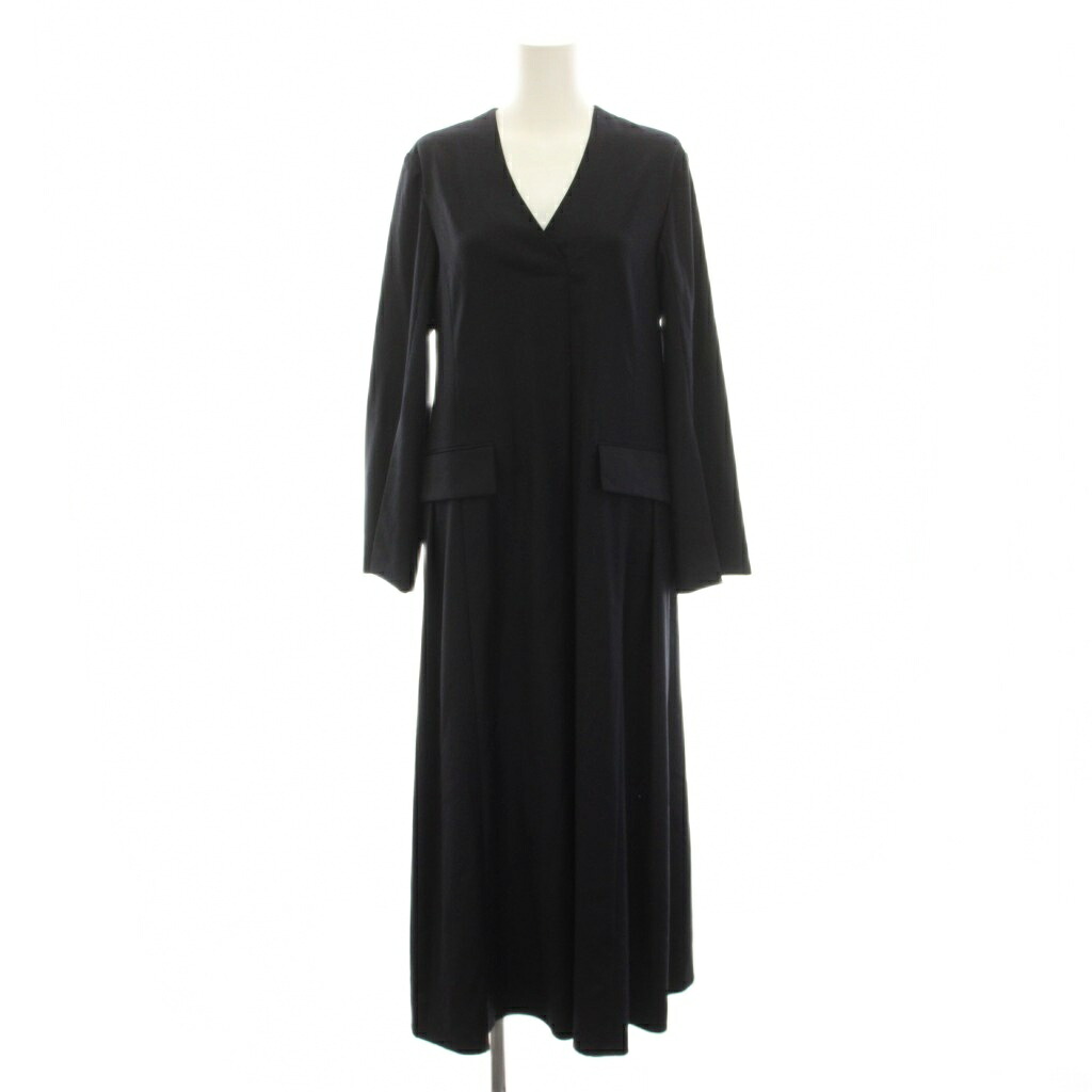 【中古】未使用品 デパリエ DEPAREILLE 24AW ウールシルクVネックワンピース ロング 長袖 38 黒 ブラック B1144AFA061 /YM8 レディース 【ベクトル 古着】 260623|ブランド古着ベクトルプレミアム店