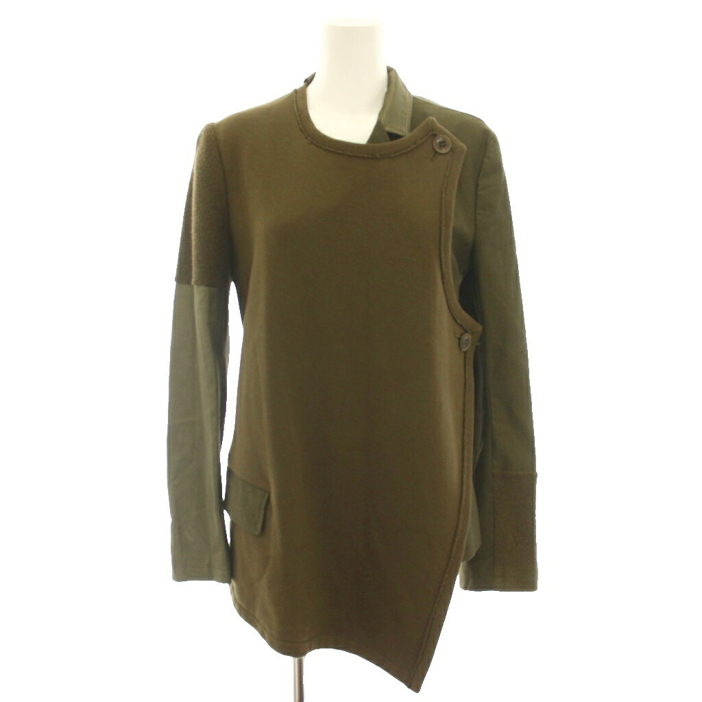 【中古】ワイズ Y's ヨウジヤマモト パッチワークライトフロントジャージージャケット PATCHWORK RIGHT FRONT JERSEY JACK アウター 1 カーキ YR-J06-802 /YT レディース 【ベクトル 古着】 260623|ブランド古着ベクトルプレミアム店