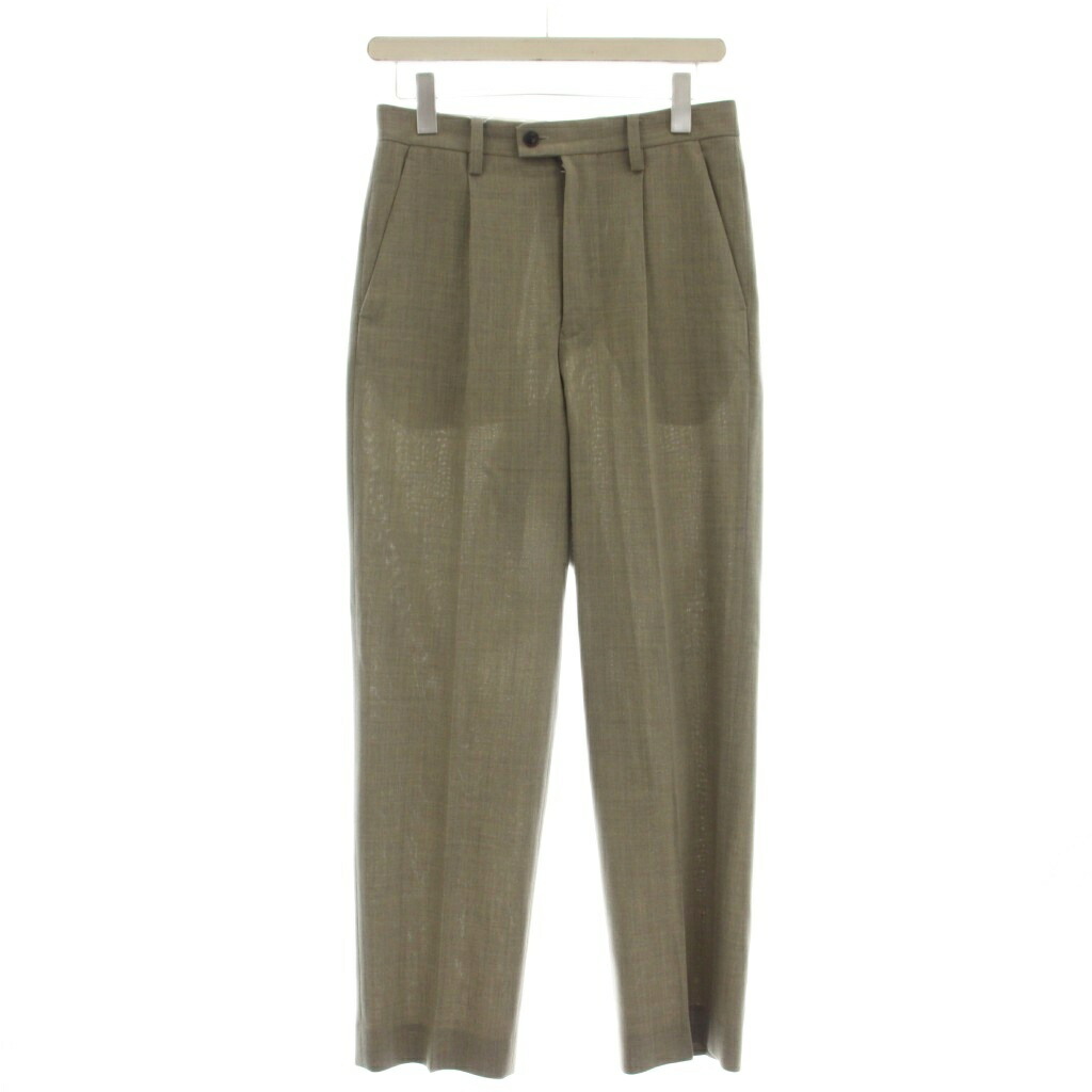 【中古】イレーヴ YLEVE 22SS High Twist Summer Wool Oxford Trouser サマーウール パンツ スラックス 1 グレージュ 168-3140016 /☆G33 レディース 【ベクトル 古着】 260624｜ブランド古着ベクトルプレミアム店