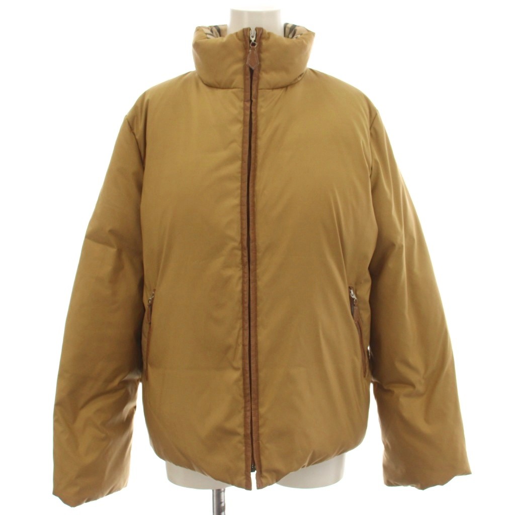 【中古】バーバリーブルーレーベル BURBERRY BLUE LABEL ダウンジャケット ノバチェック スタンドカラー 38 ベージュ FCF17-530 /☆G24 レディース 【ベクトル 古着】 260625｜ブランド古着ベクトルプレミアム店