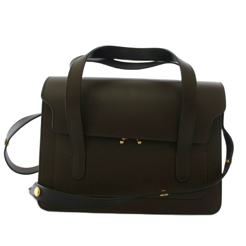【中古】マルニ MARNI トランク ショルダーバッグ ハンドバッグ 2WAY レザー 茶 /BM3 レディース 【ベクトル 古着】 260707｜ブランド古着ベクトルプレミアム店