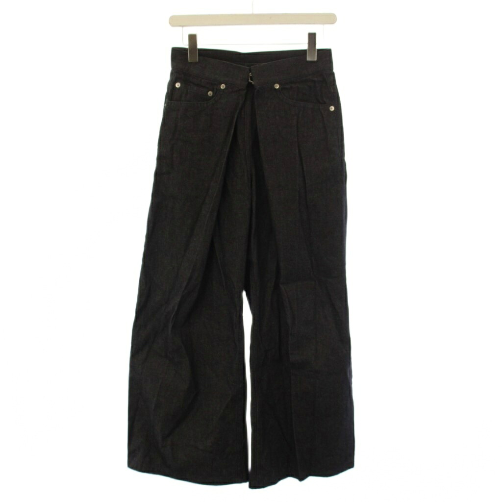 【中古】ジョン ローレンス サリバン JOHN LAWRENCE SULLIVAN accessory RIGID DENIM WIDE PANTS デニムパンツ ジーンズ M 黒 JLSW-15 /BM16 レディース 【ベクトル 古着】 260709｜ブランド古着ベクトルプレミアム店