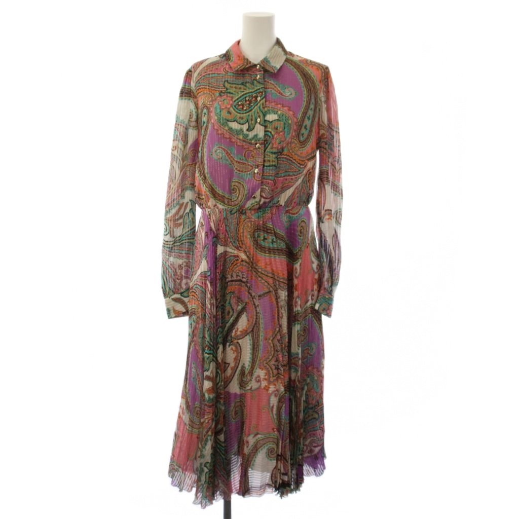 【中古】ブルマリン Blumarine シャツ ワンピース ロング 長袖 総柄 シルク 40 マルチカラー /BM19 レディース 【ベクトル 古着】 260708|ブランド古着ベクトルプレミアム店