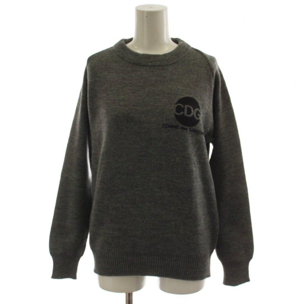 【中古】コムデギャルソン COMME des GARCONS GOOD DESIGN SHOP CHARLES KIRK ニット セーター L グレー 長袖 ロゴ IM-N002 /GG22 レディース 【ベクトル 古着】 260709|ブランド古着ベクトルプレミアム店