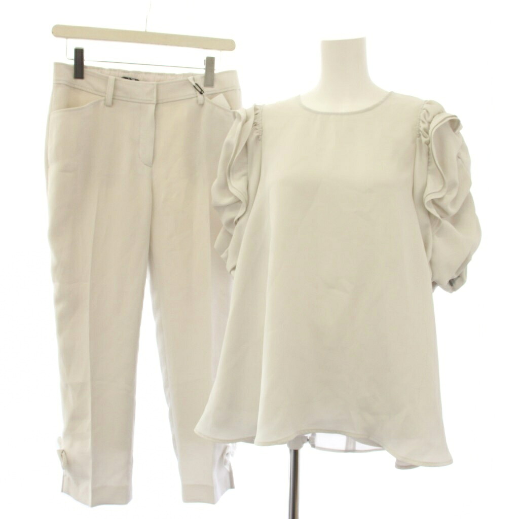 【中古】エムズグレイシー M'S GRACY 24SS セットアップ 袖ボリュームブラウス 半袖 裾リボン付きクロップドパンツ 40 38 白 アイボリー CR-410509 LM-416506 /TK レディース 【ベクトル 古着】 260711｜ブランド古着ベクトルプレミアム店 14,364円