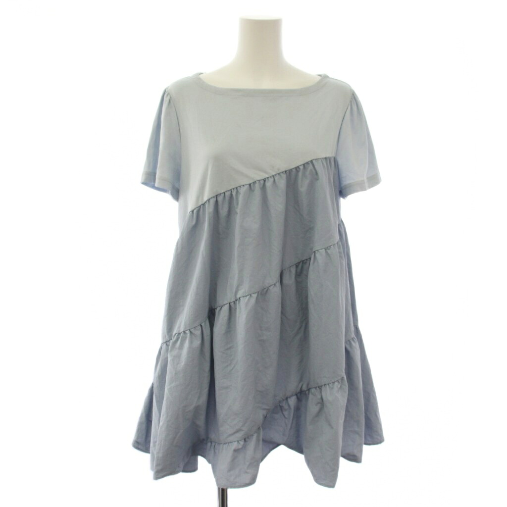 【中古】エムズグレイシー M'S GRACY 26SS アシンメトリーティアードチュニック カットソー Tシャツ 半袖 40 水色 SP-615331 /TK レディース 【ベクトル 古着】 260710|ブランド古着ベクトルプレミアム店