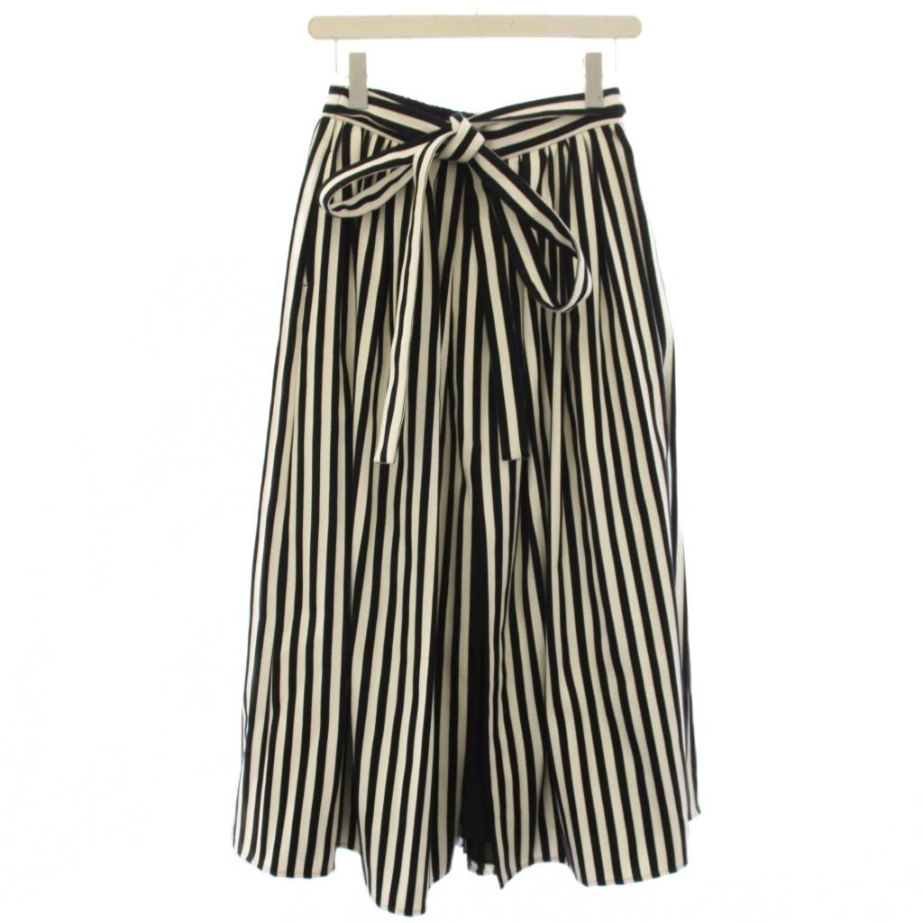 【中古】シートーキョー SHE Tokyo Victoria monotone stripe スカート ロング ストライプ柄 フレア 36 黒 ブラック 白 ホワイト S-SK-255 /TK レディース 【ベクトル 古着】 260711｜ブランド古着ベクトルプレミアム店 15,466円