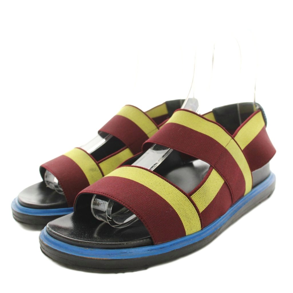【中古】マルニ MARNI サマーサンダル スポーツサンダ アンクルストラップ レザー 38 ボルドー 黄 イエロー FBMS002201TN776 /YT ●D レディース 【ベクトル 古着】 260714｜ブランド古着ベクトルプレミアム店