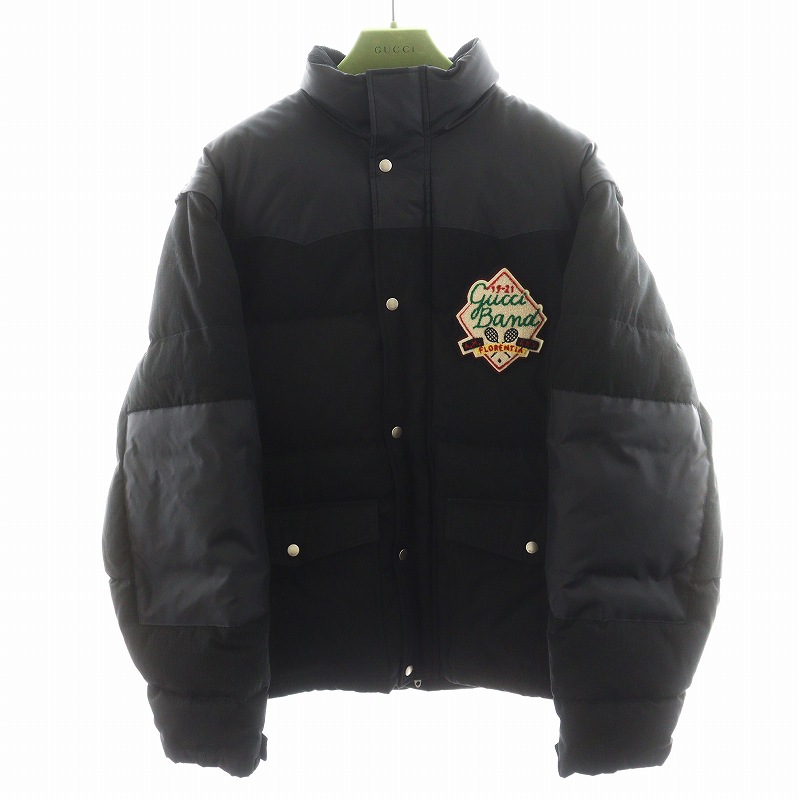 【中古】グッチ GUCCI 落ちこむ上衣 落ちこむより良い 2way ロゴタイプ紋章 アウター 52 黒 黒いこと 641311 /AN39 メンズ 【ベクター 古着】 250717