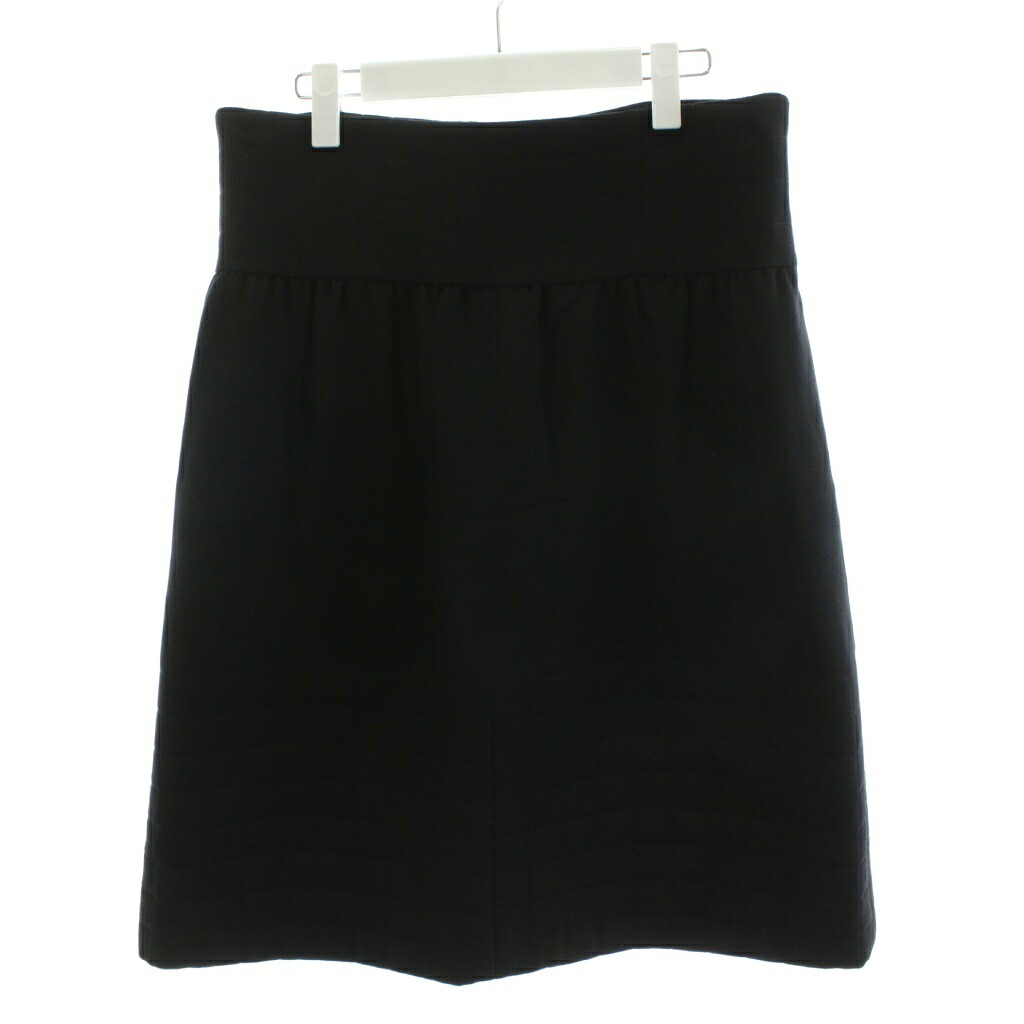 【中古】シャネル CHANEL フレアスカート ひざ丈 ウール シルク 絹 44 黒 ブラック P29146W03773 /AN67 レディース 【ベクトル 古着】 251211｜ブランド古着ベクトルプレミアム店