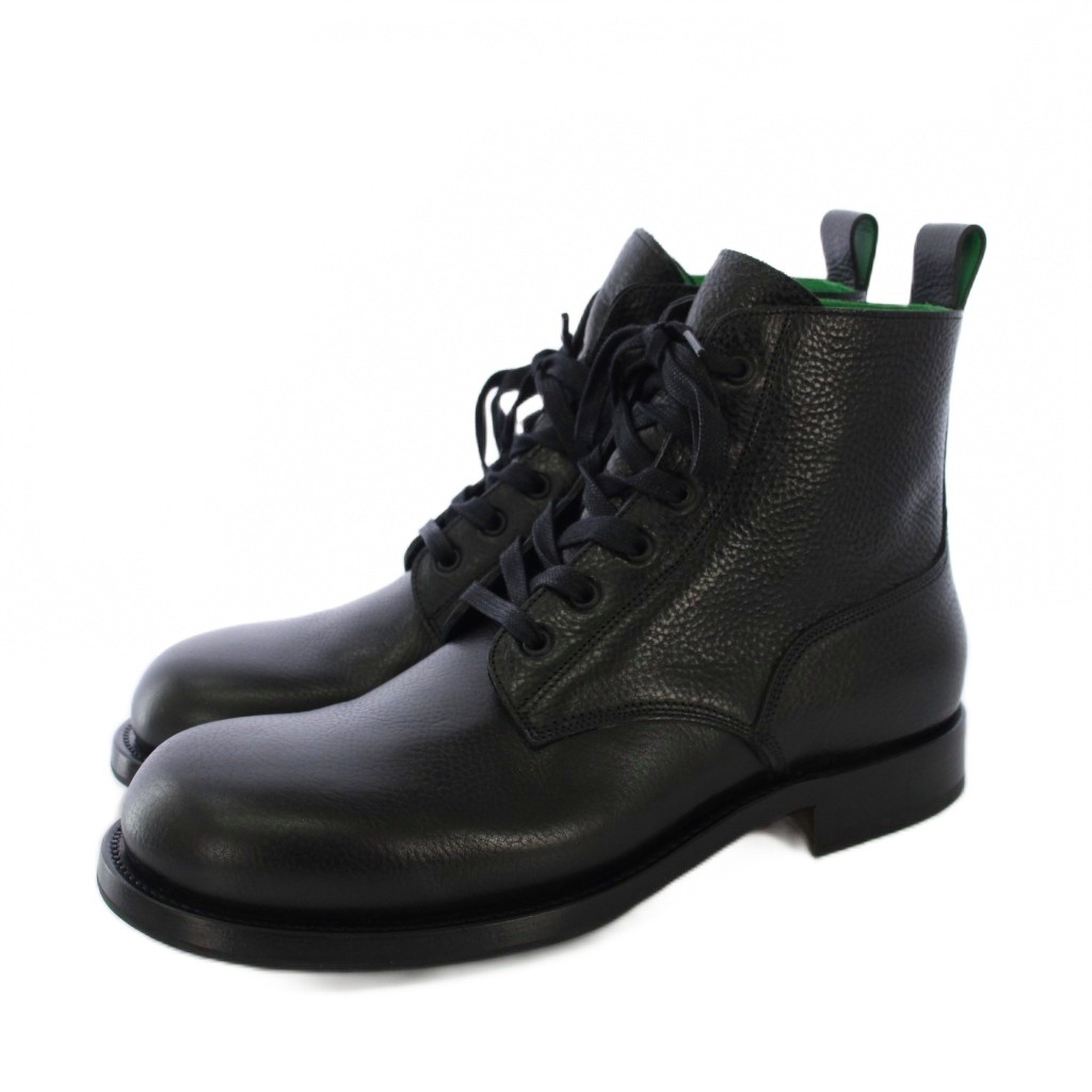 【中古】未当て嵌める品 ボッテガヴェネタ BOTTEGA VENETA 単語衣装 レースアップブーツ 遊撃手ブーツ なめし革 45 黒 /KH メンズ 【ベクター 古着】 260117