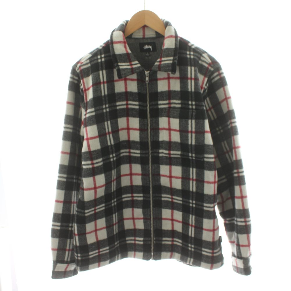 【中古】ステューシー STUSSY 上衣 ジップアップ 照合のしるし柄 S 黒 黒いこと 白 白いこと 赤 赤いこと /AN65 メンズ 【ベクター 古着】 260122
