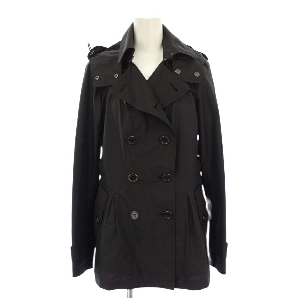 【中古】赤ちょうちんバリー 英国の首都 BURBERRY LONDON トレンチコート ダブル 真っただ中丈 裏地ノバチェック 40 黒 /KH レディース 【ベクター 古着】 260131