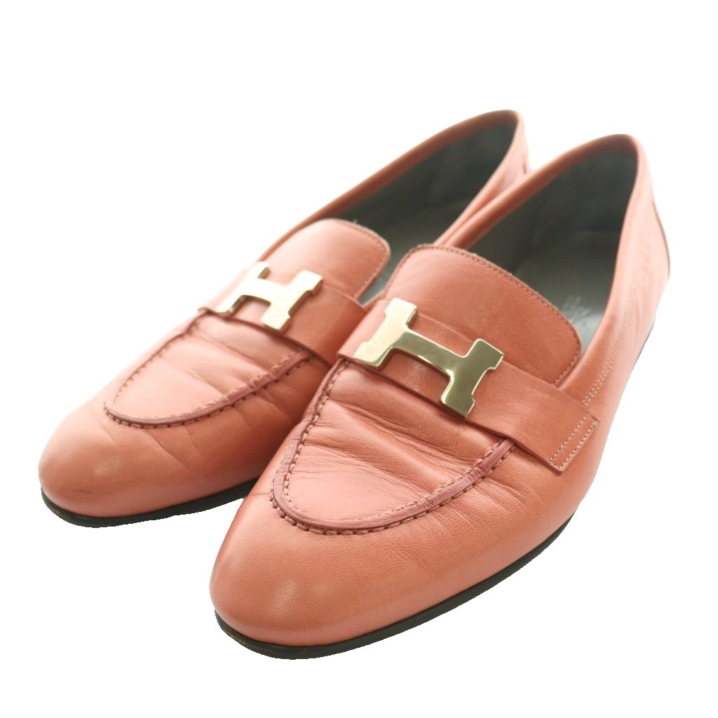 【中古】エルメス HERMES モカシン 光の都市 コンスタンスローファー 36 さくら色 /SS ■os レディース 【ベクター 古着】 260213
