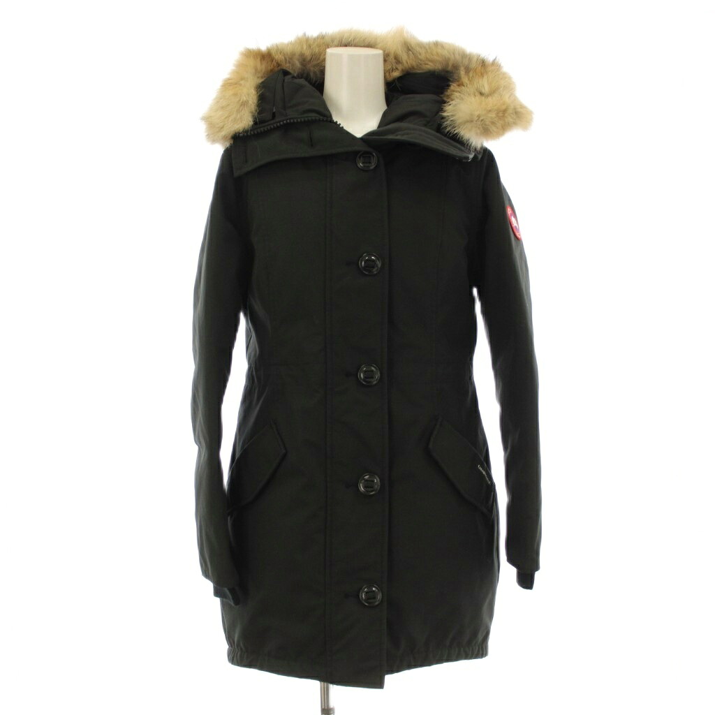 【中古】カナダグース CANADA GOOSE ROSSCLAIR PARKA FF ダウンコート フーディ コヨーテファー M 黒 2580LA /KH レディース 【ベクトル 古着】 260219｜ブランド古着ベクトルプレミアム店