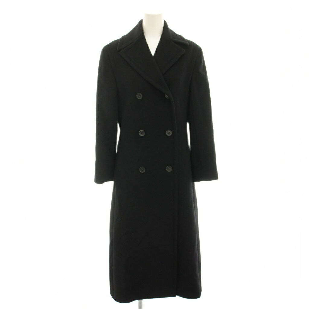 【中古】セリーヌ CELINE ダブルブレストコート アウター ロング カシミール 36 黒 黒いこと F92 1833T.1016 /YT レディース 【ベクター 古着】 260302