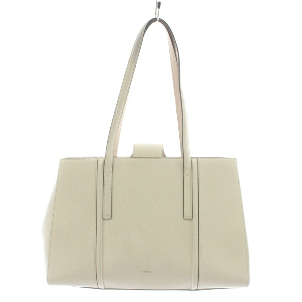 【中古】フルラ FURLA 25SS リーヴァ RIVA L TOTE ハンドバック ショルダーバッグ トートバッグ なめし革 象牙色 /AN9 ●D レディース 【ベクター 古着】 260305