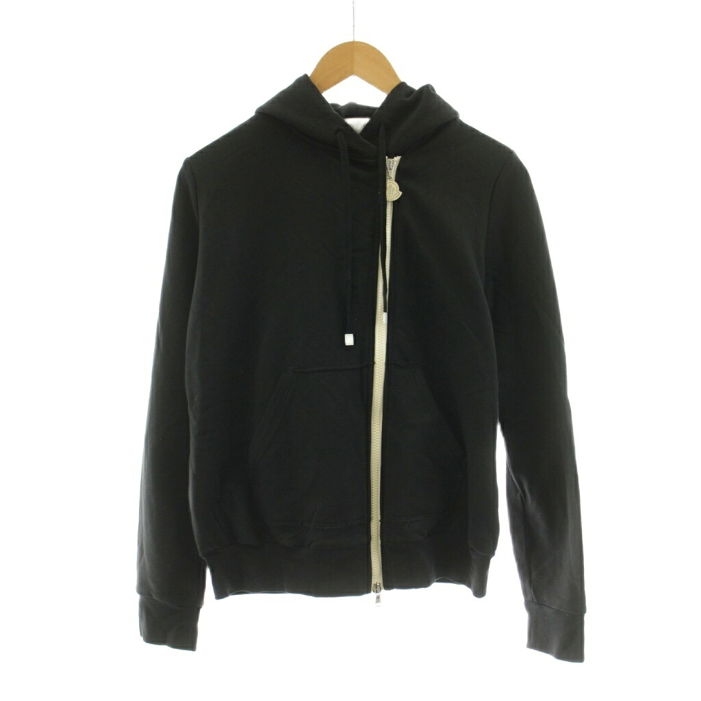 【中古】モンク軌跡 MONCLER MAGLIA CARDIGAN パーカー ジップアップ 長袖 L 黒 黒いこと 210938478500 80068 /KU メンズ 【ベクター 古着】 260323