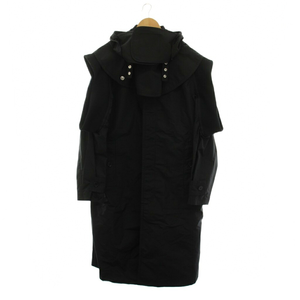 【中古】赤ちょうちんバリー 英国の首都 BURBERRY LONDON Reconstructed Car Coat リコンストラクテッド 鉄道車両厚地の外套 ロング アウター 黒 黒いこと /YM メンズ 【ベクター 古着】 260411