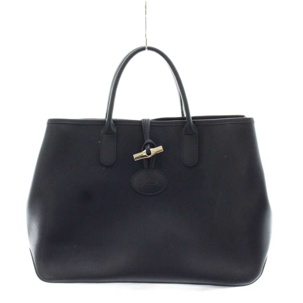 【中古】ロンシャン LONGCHAMP ロゾ ハンドバック トートバッグ なめし革 紺 米国海軍 /AN41 レディース 【ベクター 古着】 260424