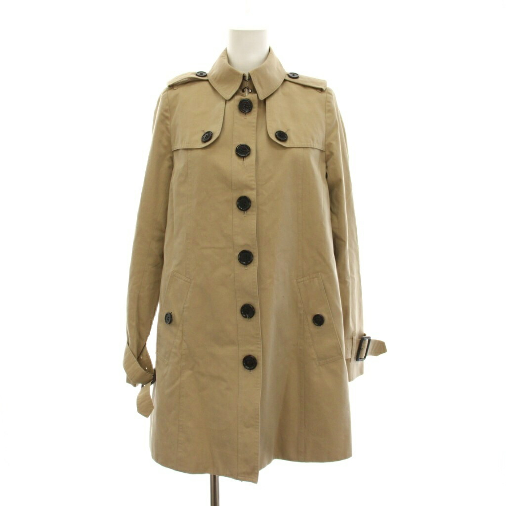 【中古】赤ちょうちんバリー 英国の首都 BURBERRY LONDON シングル トレンチコート 裏地照合のしるし アウター 40 ベージュ B1A14-730-51 /YM レディース 【ベクター 古着】 260418