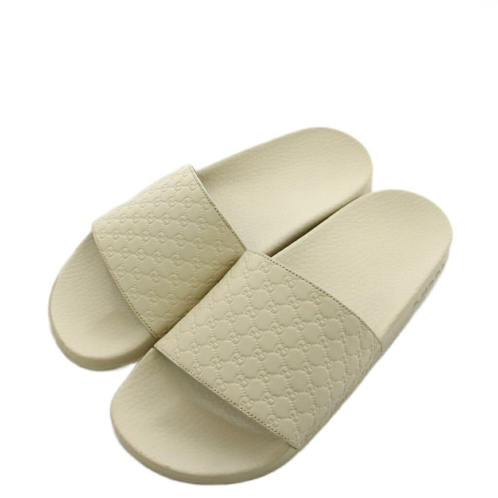【中古】グッチ GUCCI GG柄 サンダル なめし革 38 白 白いこと 567116 /AN29 レディース 【ベクター 古着】 260425