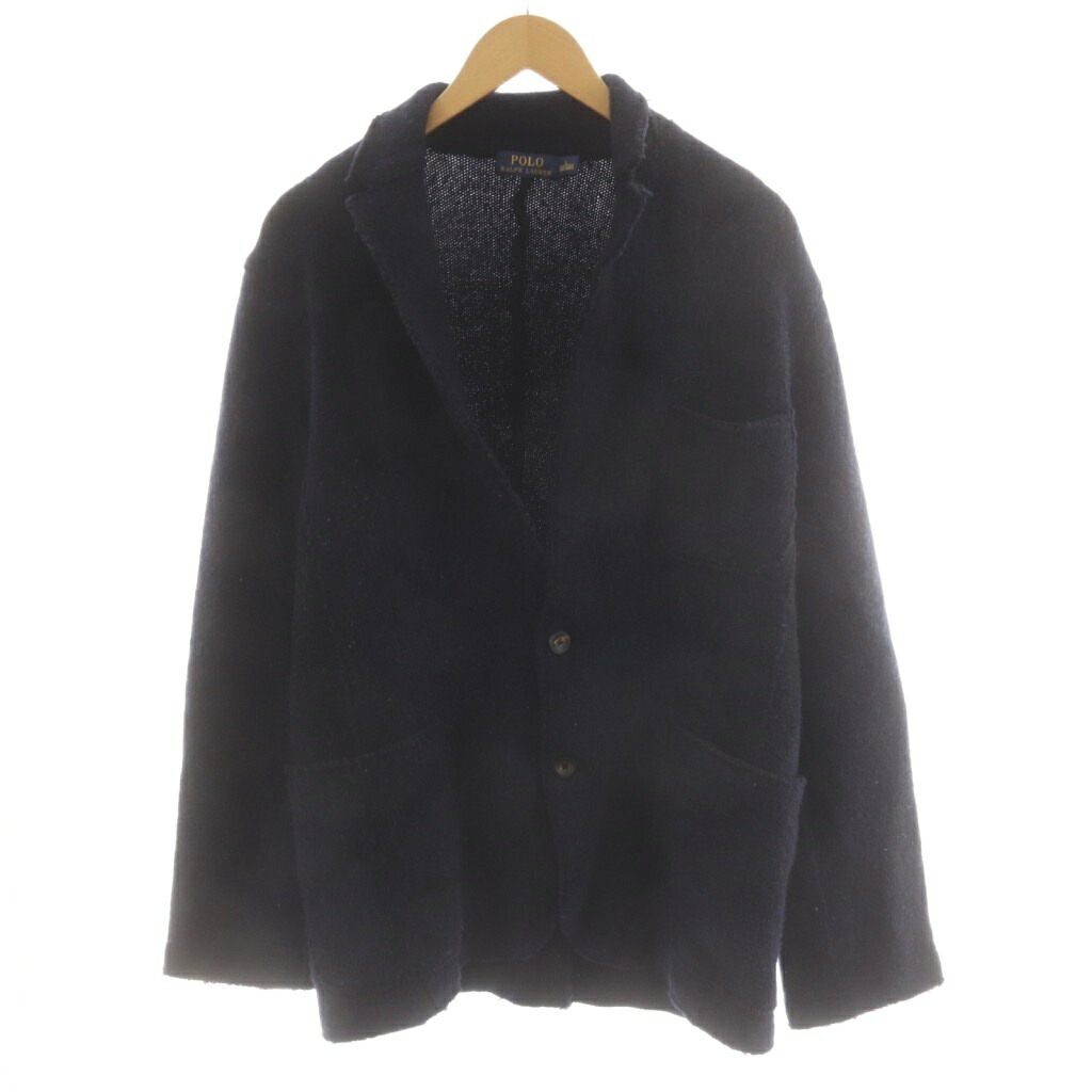 【中古】ポロ ラルフローレン POLO RALPH LAUREN ジレー エルボーパッチ 羊毛 L 紺 米国海軍 /AN78 メンズ 【ベクター 古着】 260507