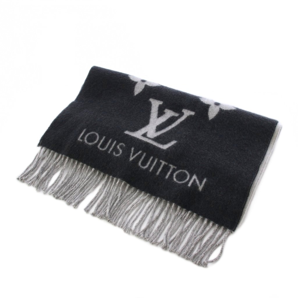 【中古】ルイヴィトン LOUIS VUITTON エシャルプ・レイキャビック グラディエント 消音装置 薄墨色 M76336 /KH ■OH レディース 【ベクター 古着】 260507