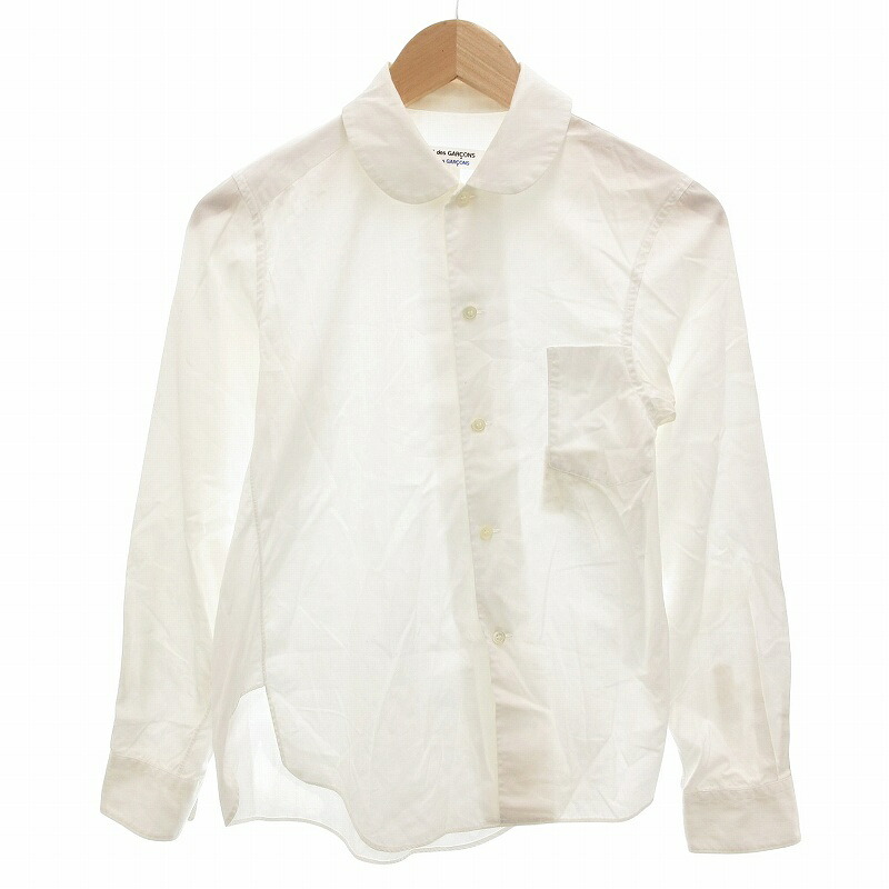 【中古】コムデギャルソンコムデギャルソン COMME des GARCONS COMME des GARCONS シャツ 丸襟 ラウンドカラー フランス製 長袖 XS 白 ホワイト/FF IBO78 メンズ 【ベクトル 古着】 250801