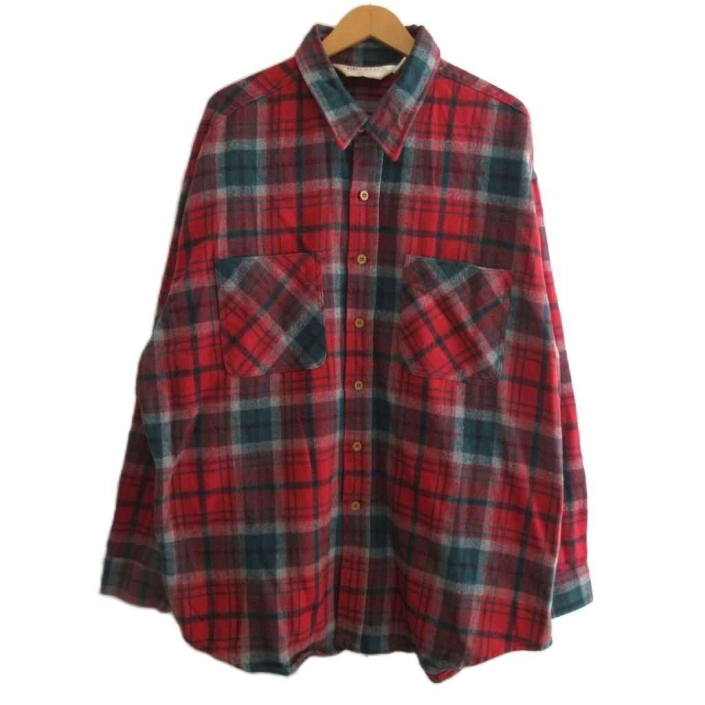 楽天市場】USA製 70s BIG MAC Check Flannel L/S Shirt 赤 L-TALL