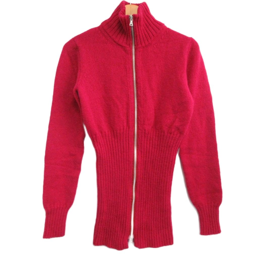 【中古】ドリスヴァンノッテン DRIES VAN NOTEN 00s アーカイブ ドライバーズニット ジップアップセーター うつり変わり riri サクラ色 S IBO84 メンズ 【ベクター 古着】 251109 メンズファッション-トップス