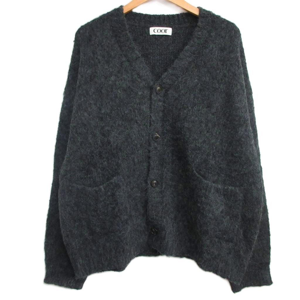 【中古】クール COOR 極美品 Hairy Soft Alpaca Cardigan シャギー ニットカーディガン アルパカ 韓国ブランド グレー XL メンズ 【ベクトル 古着】 251116