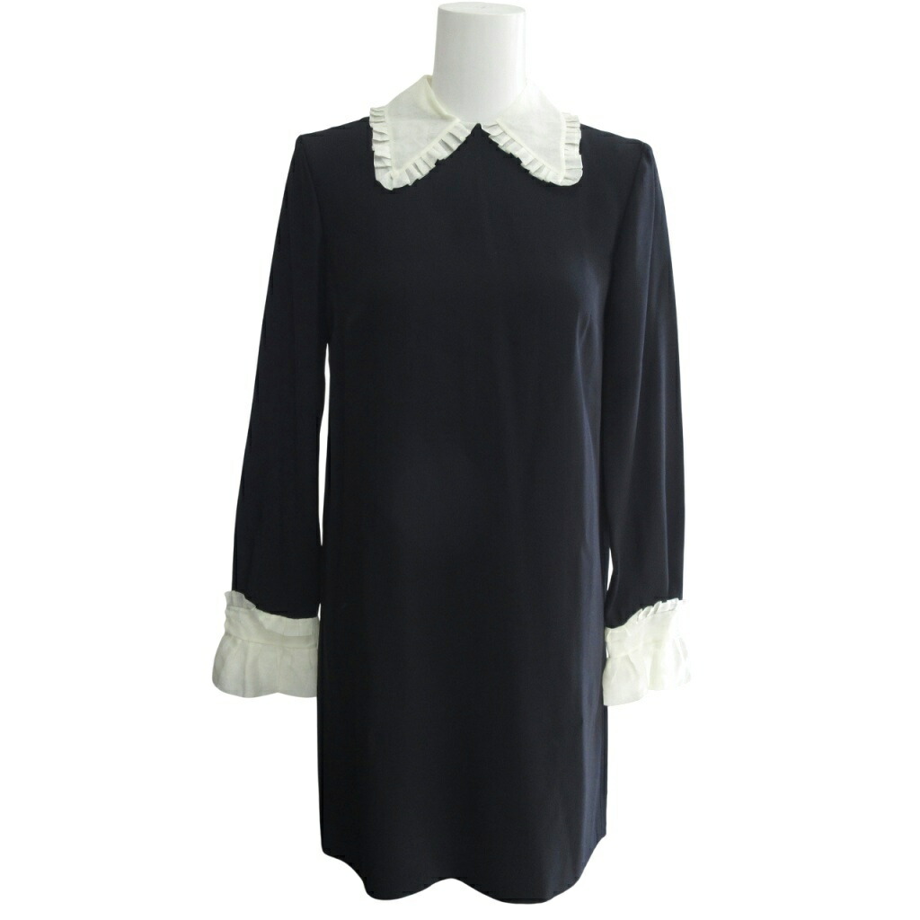 【中古】ミュウミュウ miumiu THE MIU DRESS 2020 ピーターパンカラー ドレス ワンピース ロング 36 紺 ネイビー ■MNK3 レディース 【ベクトル 古着】 251129｜ブランド古着ベクトルプレミアム店