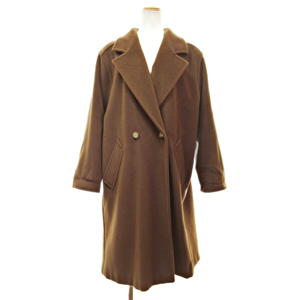 【中古】マックスマーラ MAX MARA 白引き船 チェスターコート 上衣 羊毛 42 茶 赤銅色 1202 ■MNK3 レディース 【ベクター 古着】 251202