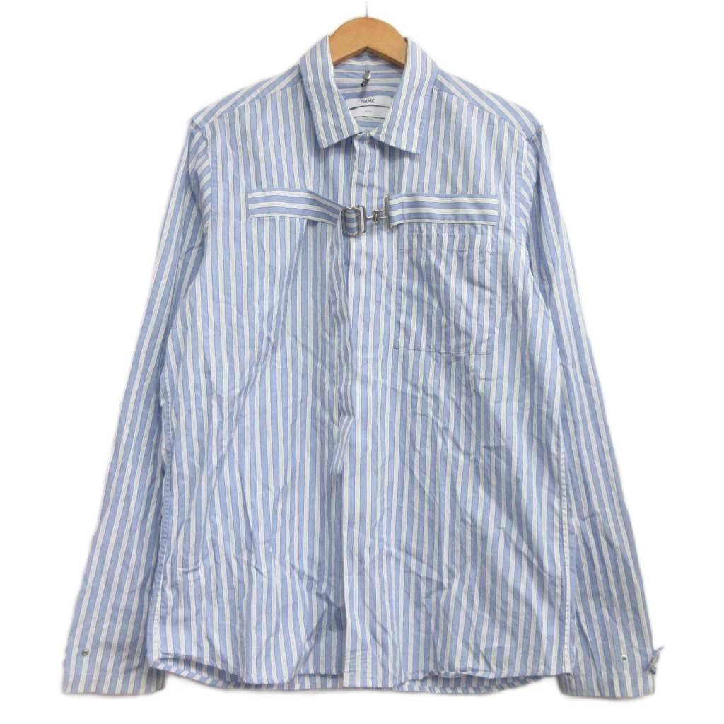 【中古】オーエーエムシー OAMC Strapped Shirt ストライプシャツ 長袖 M ブルー IBO86 メンズ 【ベクトル 古着】 251204